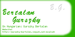 bertalan gurszky business card